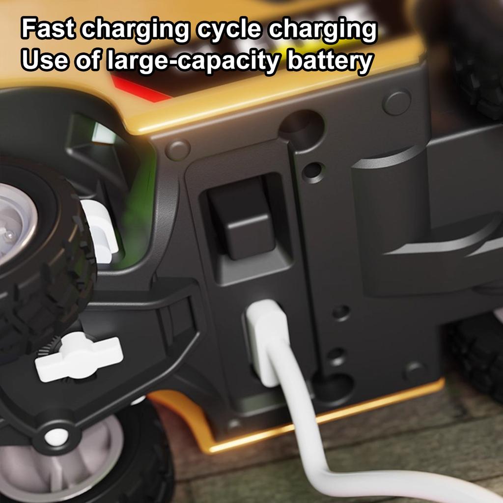 Mini Alloy Forklift 1:64 Remote Control 2.4G RC Cars Model with Lights & Sounds 2 in 1 Transformable Lift Fork & Hook for Kids