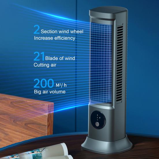 Wentylator chłodzący do klimatyzatora biurkowego, 3 prędkości, ładowany przez USB, regulowany, przenośny, bezłopatkowy, poziomy, pionowy, do domowego biura, do chłodzenia powietrza
