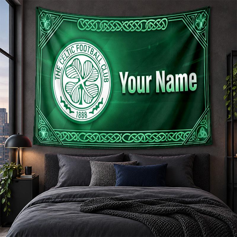 Personalisierte Wandbehänge Celtic FC Muster Kunst Hintergrundtuch