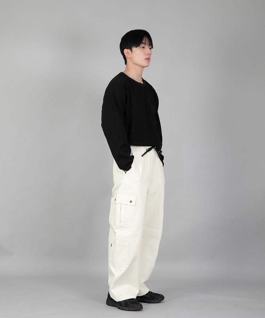 Seinteukeulu Double Cargo String Jogger Pants Dcj-338 Cream