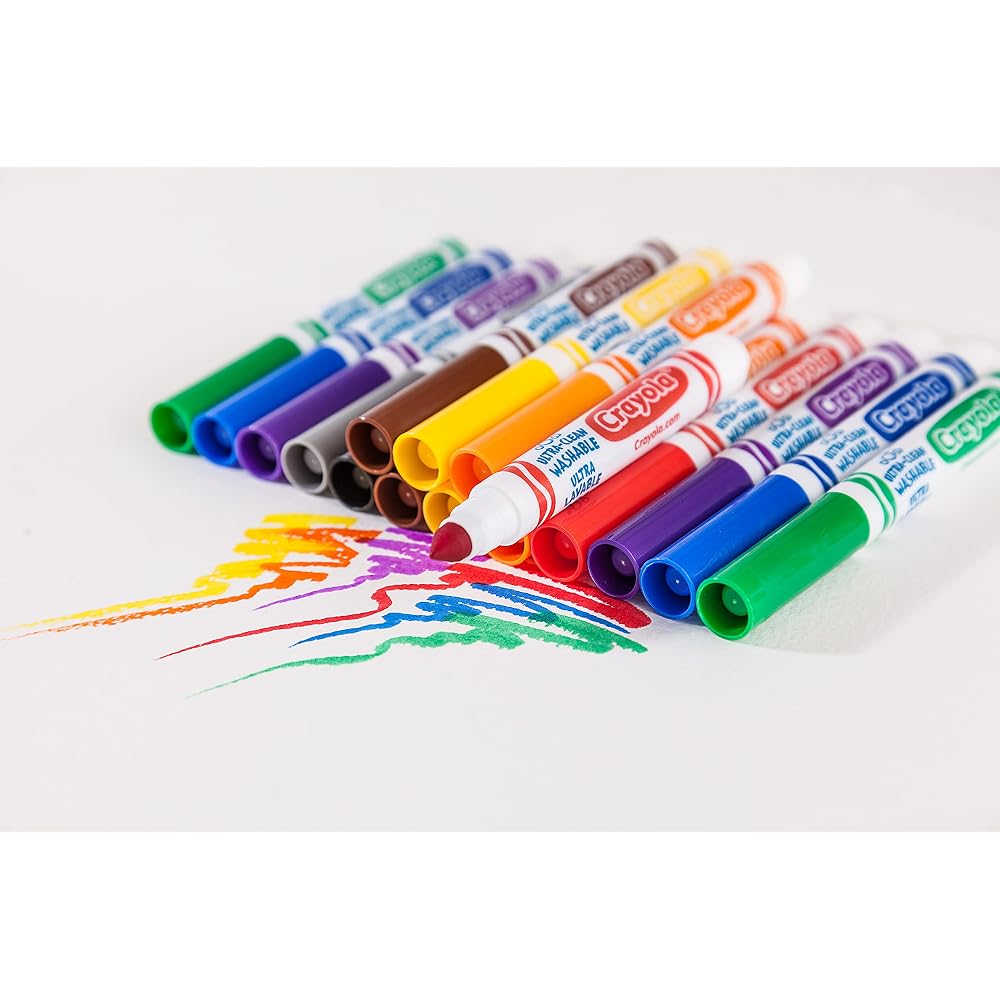 Crayola Water-Removable Marker Pens, 40 Colors, Big Size (587858)