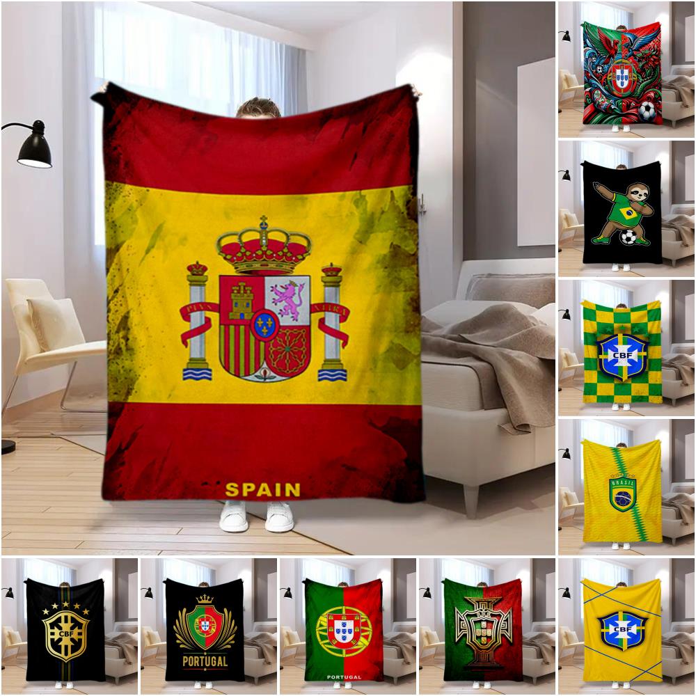 1PC Football pattern blanket, all season lightweight home office outdoor nap multifunctional blanket