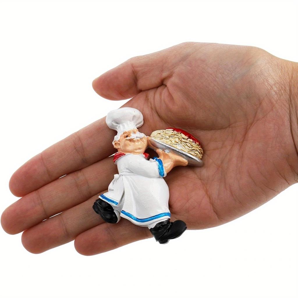 10pcs 3D Chef Fridge Magnets , Funny ABS Kitchen Decor Magnets with Cooking Scenes, Cute Italian Baker Refrigerator Stickers