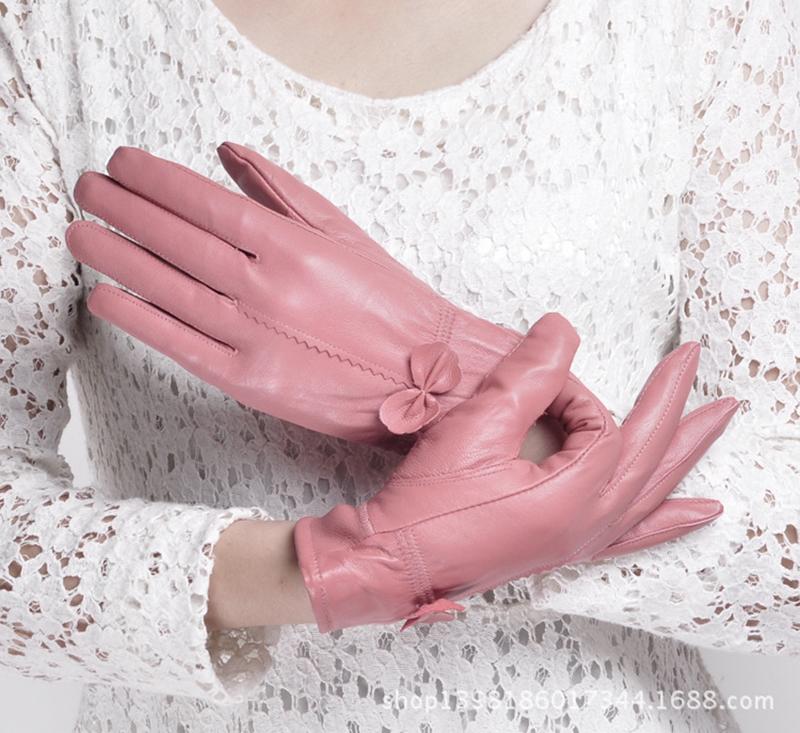 Gants En Peau De Mouton Pour Femmes, Écran Tactile, Chaud