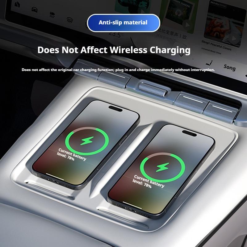 For Zeekr 7X Car Central Control Wireless Charging Silicone Non-slip Pad Central Control Charging Protection Mat Accessories