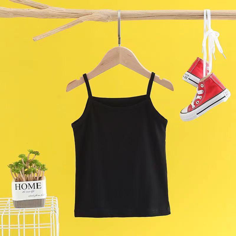 Girls White Modal Cotton Tank Top - Strappy, Lightweight, Summer Base Layer and Stylish Sportswear Size 90