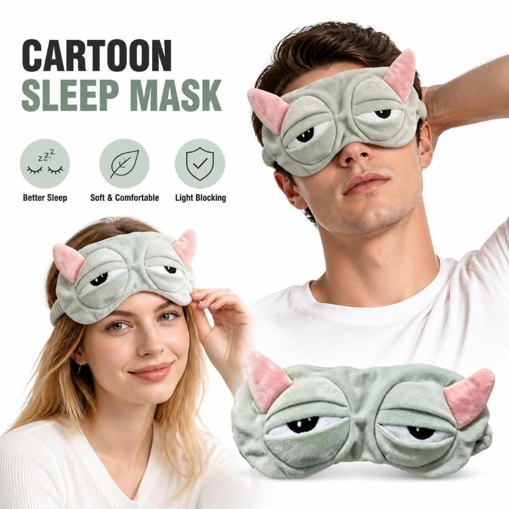 Cartoon Pattern Eye Cover Plush Comfort Blindfold Gifts Sleep Mask Travel Rest