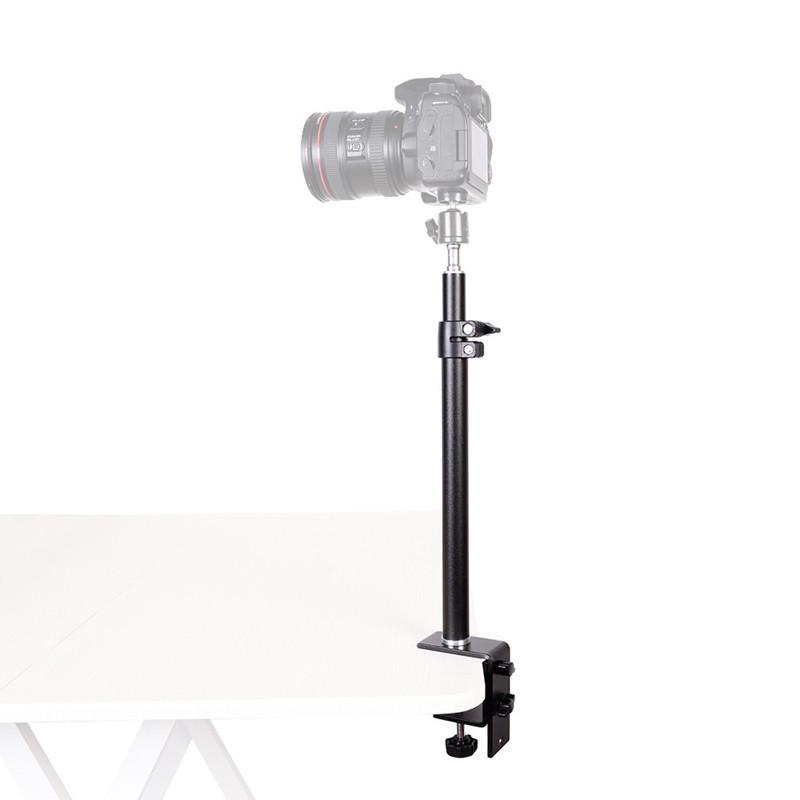 All-Metal C-Type Retractable Live Stream Stand with Phone Clip and Selfie Light