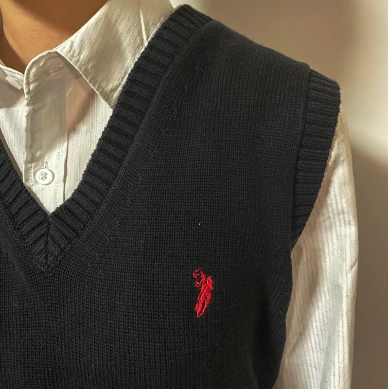 WESTERNPOLOTEXAS Unisex Western Polo Knit Vest with Single Simple Perfect for and Perfect for High School and Junior High School with Available In and