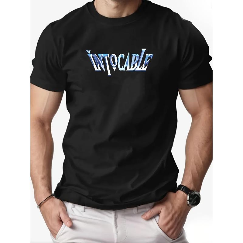 European sizes Men S INTC Pattern Summer Casual Crew Neck Short T-Shirt S