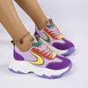Women Sneakers Retro Running Shoes Casual Leather Fabric Breathable Loafers Height Increased Platform Sneakers Women