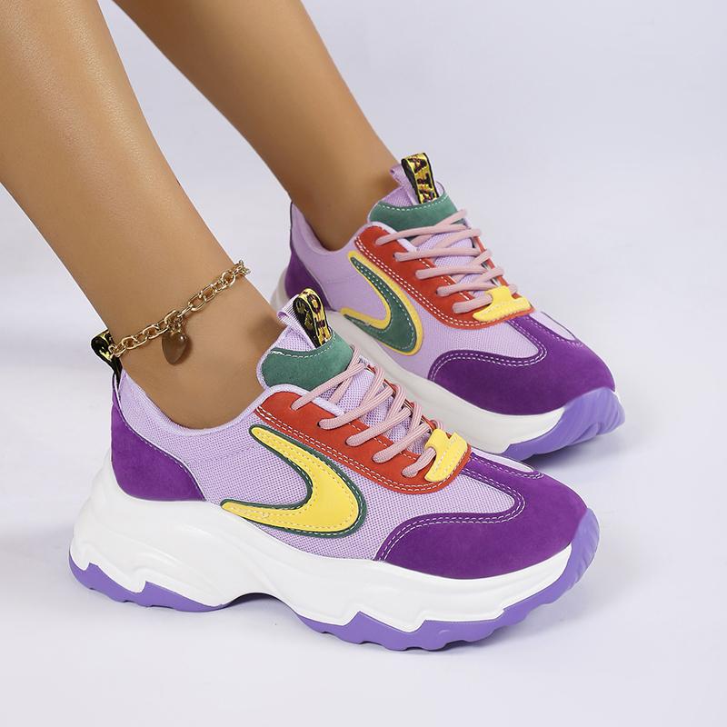 Women Sneakers Retro Running Shoes Casual Leather Fabric Breathable Loafers Height Increased Platform Sneakers Women