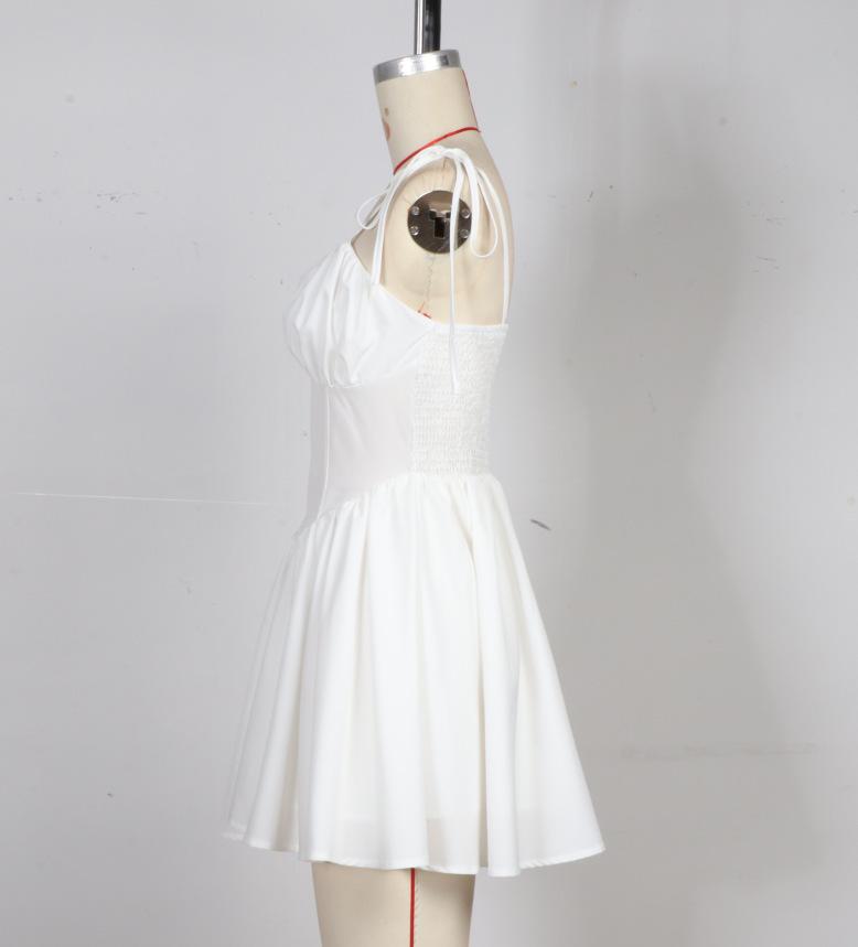 Spring/Summer Fashion: Sexy Strapless Waist-Cinching Lace-Up Short Dress for Women