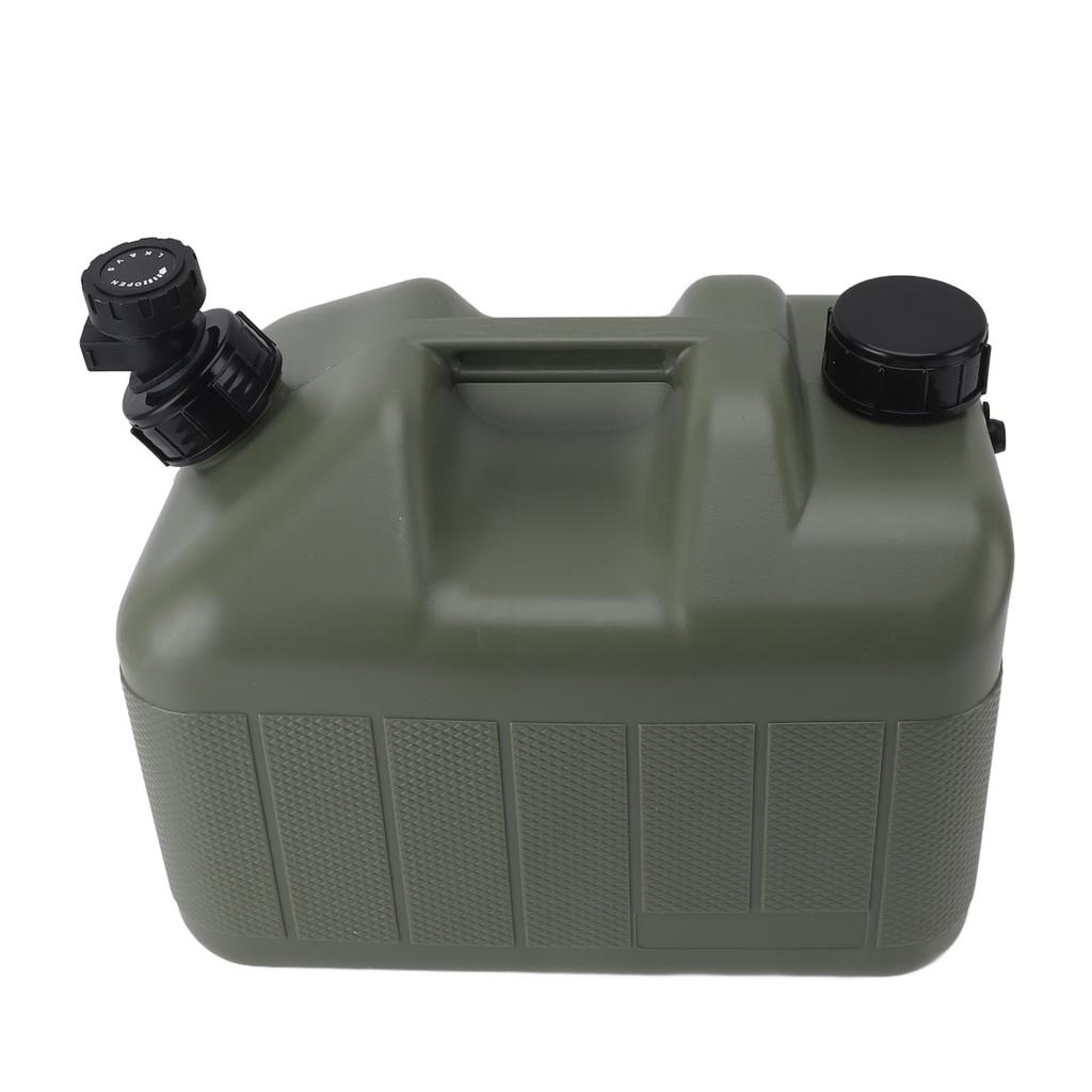 Camping Water Container 10L Large Capacity Square Green Car Water Storage Carrier Jug with Faucet