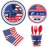 Independence Day Themed Party Tableware Paper Plates Tissue Supplies American Flag Disposable Party Set