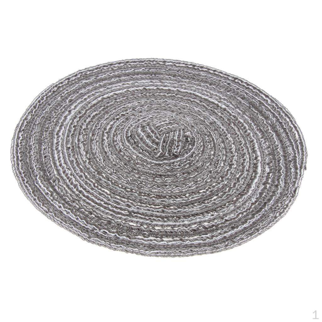 

18cm Diameter Placemat for Dinner, Parties, Dining Table Ramie Woven Mat Tableware Place Mats Pad сірий