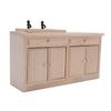 1/12 Scale Basin Sink Miniature Washbasin Cabinet Wood Simulation Furniture Sink for Doll House