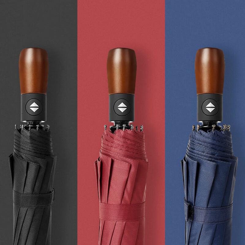 Nanqiao Wooden Handle 10-Rib Automatic UV Umbrella