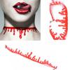 Collier fait main style japonais sombre Vampire Rouge Sanglant - Accessoire d'Halloween effrayant