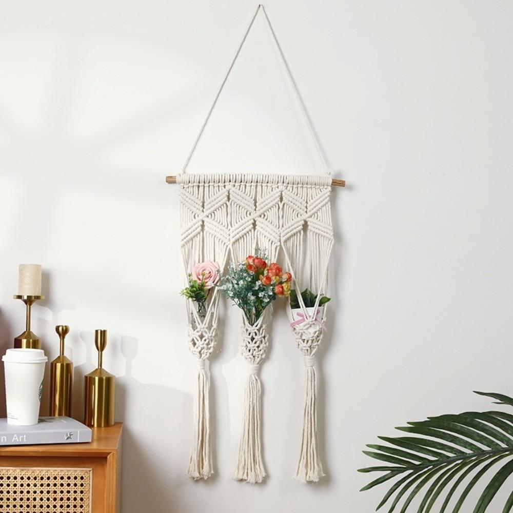 Nordic Style Handwoven Tapestry Boho Woven Tapestry Living Room Bedroom Decor Woven Basket