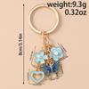 Cute Butterfly Keychain Women Girls Love Heart Flower Key Ring Pendants for Handbag Decor DIY Handmade Key Chain Jewelry Gifts