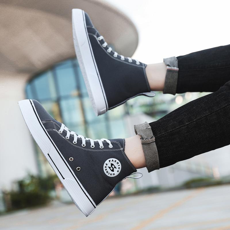 Board Shoes Men's Spring New Fashion Casual Shoes Youth High-top Soft-soled Lightweight Breathable Canvas Shoes