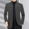 2025 Autumn/Winter Men's Wool Coat for Middle-Aged and Elderly – Business Casual Dad Style, High-Quality Outerwear.