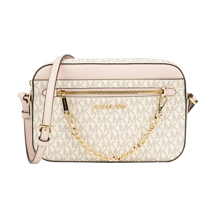 

New MICHAEL KORS Jet Set PVC Leather Camera Bag, Crossbody Bag Tubas Women s Pink White Multicolor 35S1GTTC9B-PWD-BLSH-MLT 20.1*11.9*14.0CM