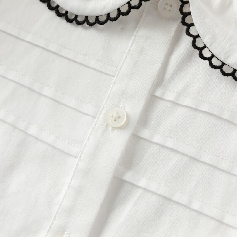 Chemise Blanche Manches Courtes Style Académie pour Filles DAVE & BELLA