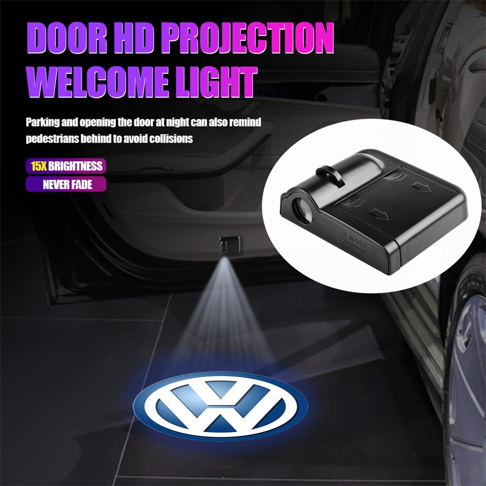Valve Stems Caps For Volkswagen VW Golf Passat R Line Polo Tiguan GTI Beetle Touareg Car Door Welcome Light Wireless Projector L