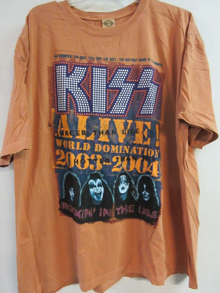 ОФИЦИАЛЬНЫЙ МЕРЧ KISS ALIVE OVER DYE 2009 КОНЦЕРТНАЯ ФУТБОЛКА ДЛЯ ГРУППЫ МУЗЫКА ЭКСТРА БОЛЬШАЯ Унисекс XL