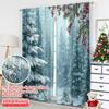 2pcs 2D flat printing Merry Christmas Drapes Forest Winter Machine Washable Polyester Without Electricity Spring Perfect for