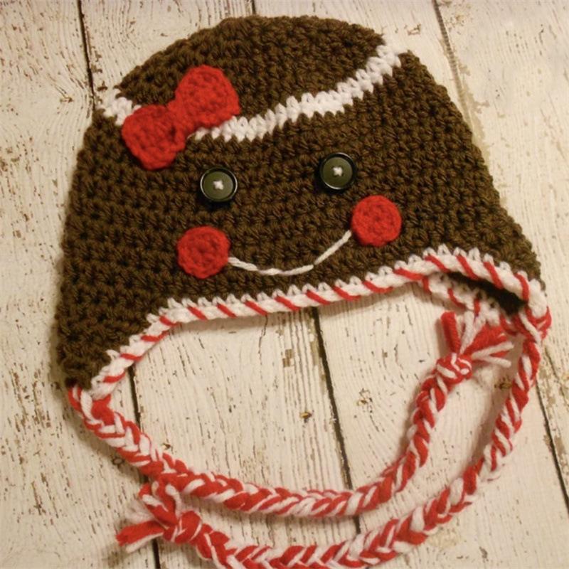 Νέο Χειροποίητο Κροσέ Καπέλο Ξωτικού Καπέλο Ξωτικού για Γονέα-Παιδί Χριστουγεννιάτικο Καπέλο Μόδας