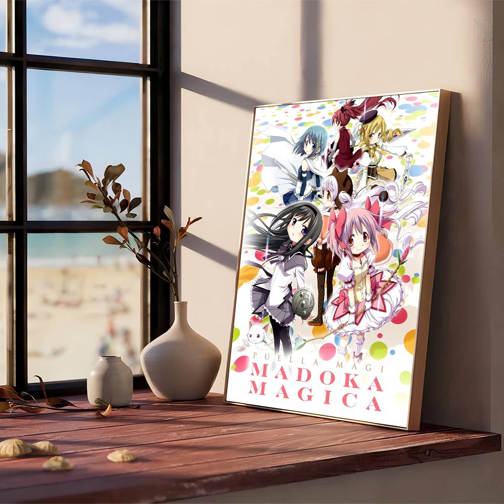 Anime P-Puella Magi Madoka Magica Girl Vintage Posters Sticky Retro Kraft Paper Sticker DIY Room Bar Cafe Kawaii Room Decor
