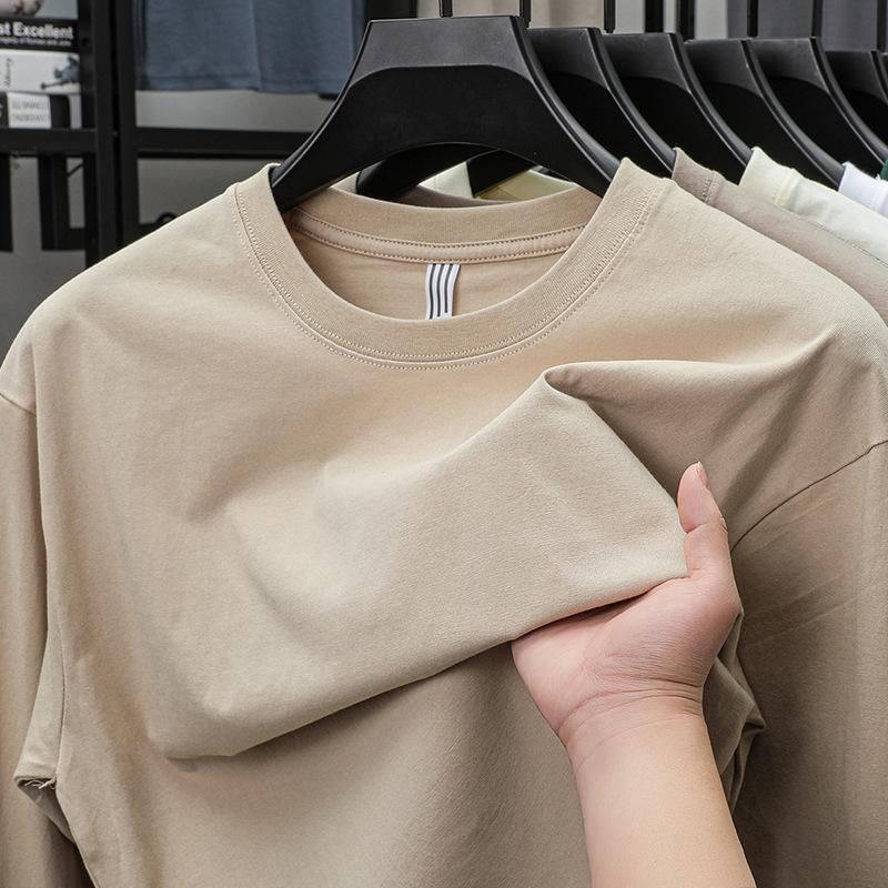 Spring and Autumn New Men's T-Shirt Long Sleeve Crew Neck Casual Bottom Shirt Men's Clothes
