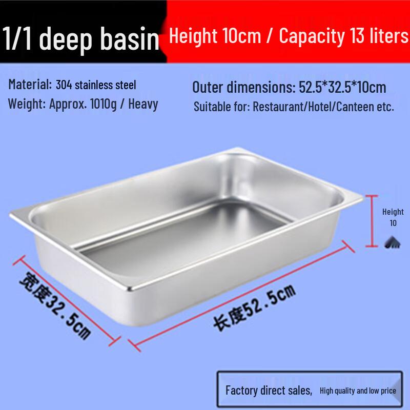 Weijiexing Commercial 304 Stainless Steel Gastronorm Food Pan