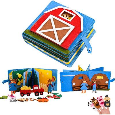 ספרי בד תלת-ממדיים מונטסורי ספרי סיפורים הרגשתי תפוס ספר לוח פעוטות לגיל הרך צעצוע לגיל 1-6