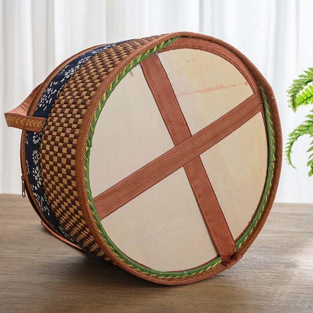 Handheld Foldable Bamboo Basket Hand Woven Dessert Food Bag  the Mid-Autumn Festival