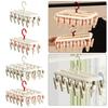 Rotatable 360° Clothes Drying Racks, Strong Windproof Non-Slip Multi-Clip Design, Appropriate Spacing Durable PP Clips, for Balcony Clothes Socks