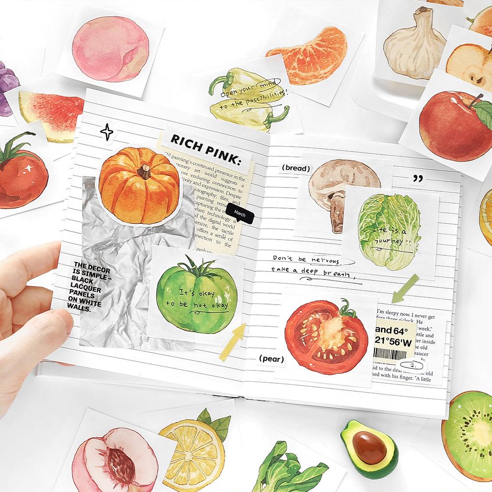 100sheets Delicious Collection Series Kawaii Ins Cute Food Mini Message Notes DIY Scrapbooking Materials Aesthetic Craft Paper