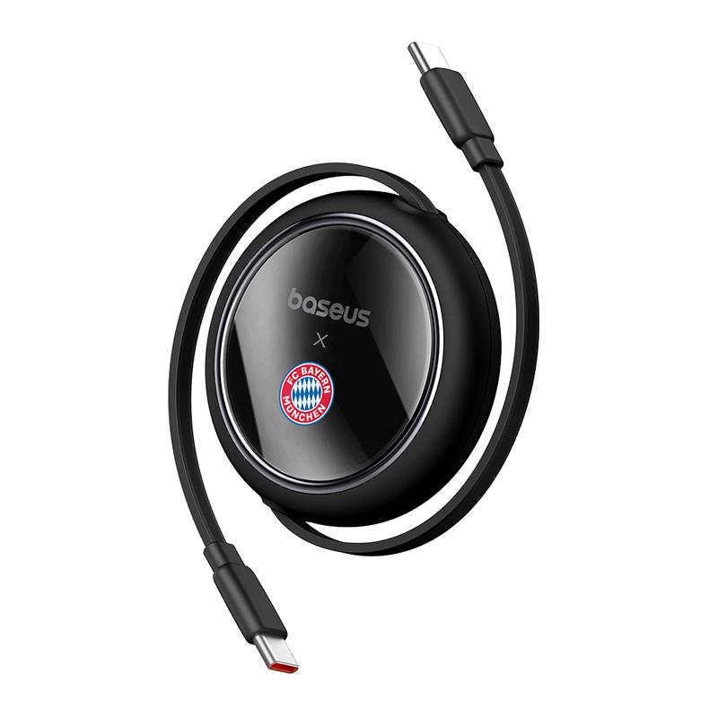 

Baseus x FC Bayern Munich Выдвижной кабель USB C 100 Вт для iPhone 15 16 Xiaomi Samsung Кабель для быстрой зарядки для MacBook iPad чёрный