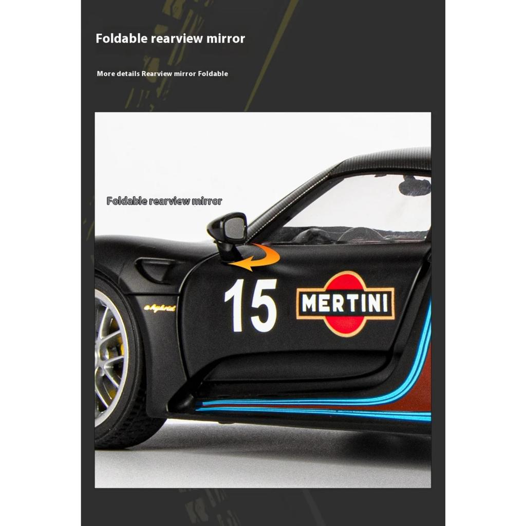 1/18 Porsche 918 Martini Lackiert Limitierte Edition Legierung Druckguss Modellauto Sammlung von Hobby-Ornamenten Ton & Licht Serie Geschenk