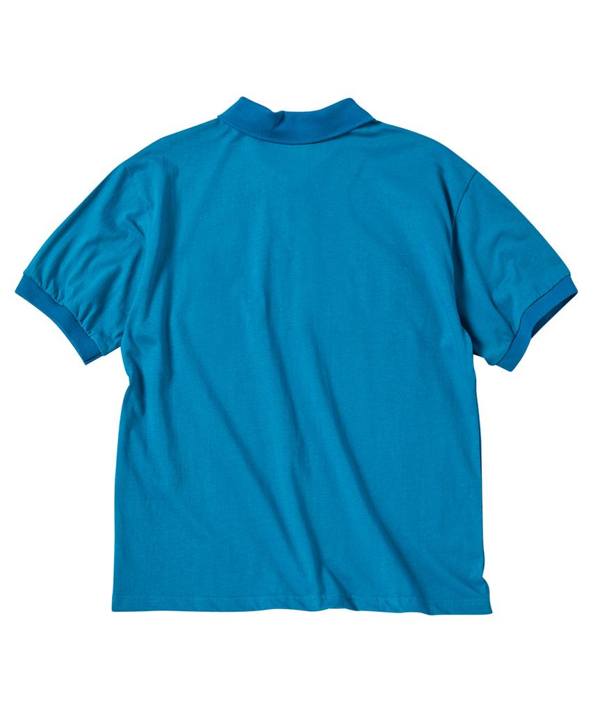 Eontaiteulseoul Untitled Crest Polo Crop Short Sleeve Full Blue