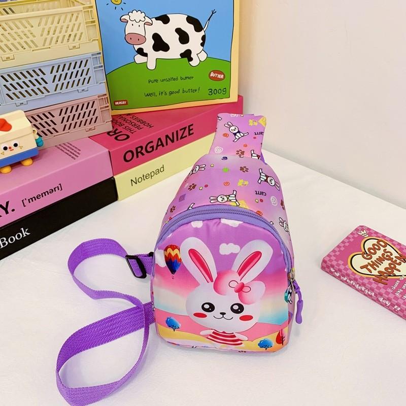 Cartoon Themed Colorful Kids Sling Bag Lightweight Nylon Purse Perfect For Use Everyday