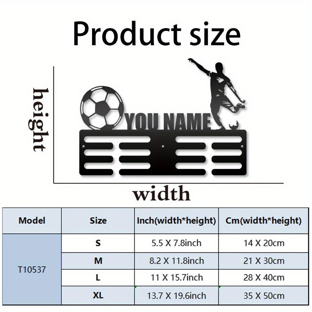 

Metal Wall Art Soccer Trophy Display Holder with Hooks, Personalized Bar Decor Gift for Fans 20cm