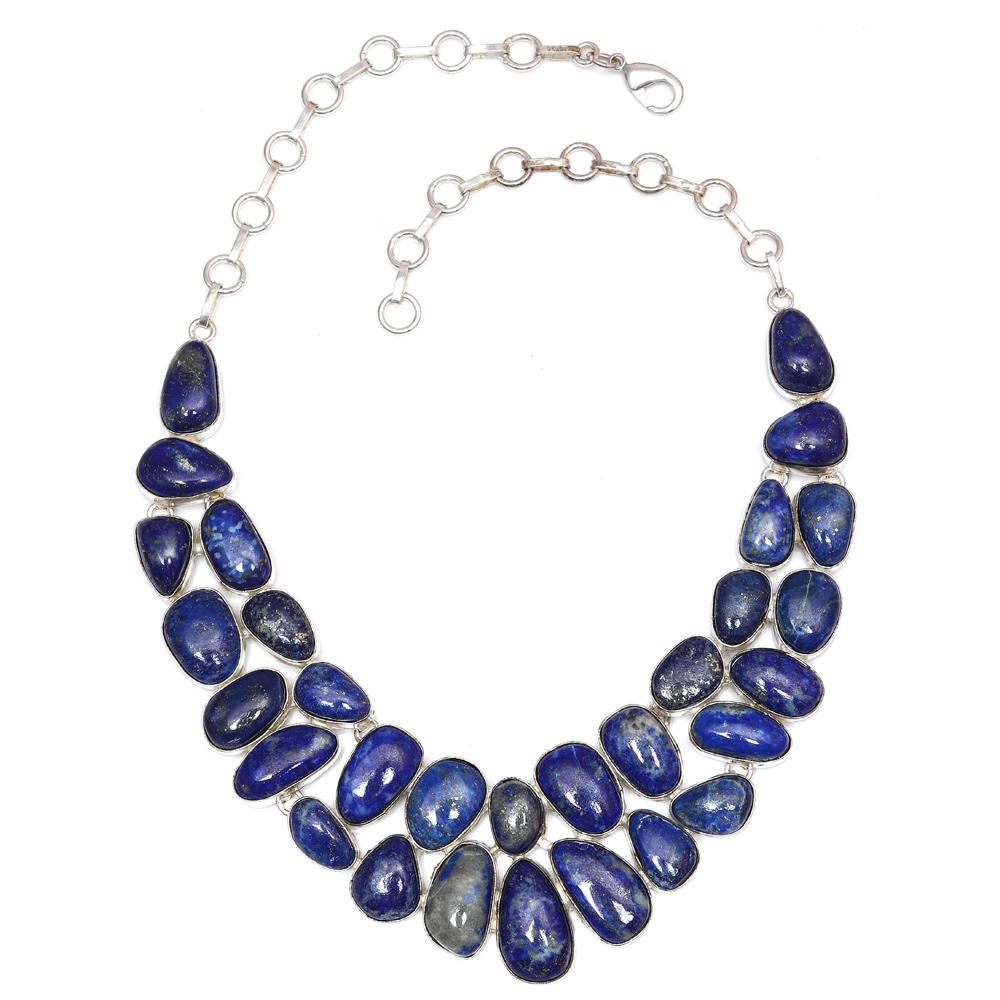 Natural Lazuli-Lapis s Gemstone Jewelry Necklace Set 16-18''