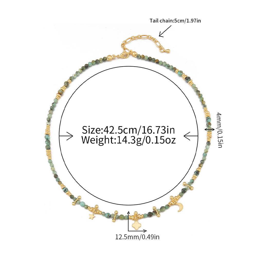 GEMCHIC Women s Bohemian Lapis Lazuli Sun Moon Star Pendant Necklace, Natural Stone Layered Choker