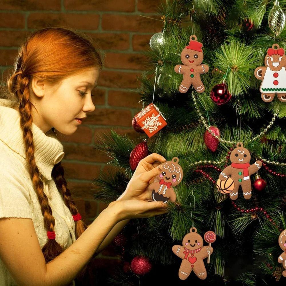 Hanging Charms Gingerbread Man Ornaments Cute DIY Craft Xmas Holiday Decor Festive Gingerbread Christmas Decor Party Supplies