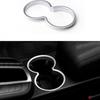 For Porsche Macan 2015- Gloss Silver Central Console Water Cup Cover Trim