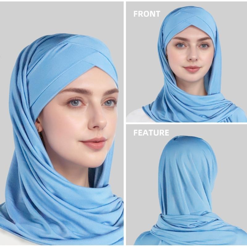 Fashion Scarf Solid Color Women's Headscarf Accessory Comfortable Stretchable Fabric For Outdoor Travel